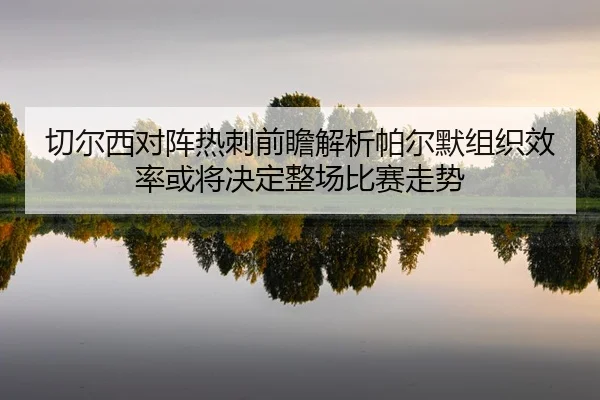 切尔西对阵热刺前瞻解析帕尔默组织效率或将决定整场比赛走势